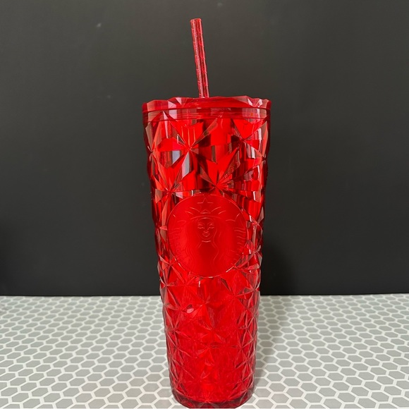 Starbucks Other - Starbucks Poinsettia Red Prism Tumbler 24 Oz Venti Tumbler